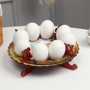 Пасхальная подставка на 8 яиц "Девочка с ягнёнком", 19,5х19,5 см