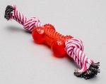 Игрушка канатная с косточкой, до 90 г, до 26 см, микс цветов