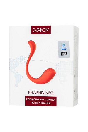 Интерактивный вибромассажер Svakom Phoenix Neo, силикон, красный, 11,8 см