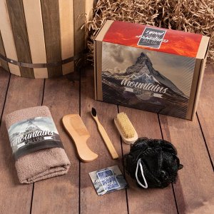 Набор подарочный Этель Mountains, полотенце 30х60 см и аксессуары