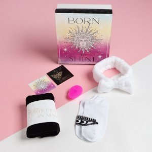 Набор подарочный Этель Born to shine, полотенце и аксессуары