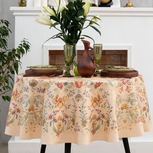 Скатерть «Этель» Floral pattern, d=148 см, 100% хлопок, саржа 190 г/м2