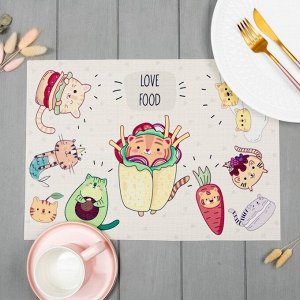 Салфетка на стол "Love food" ПВХ, 40х29 см
