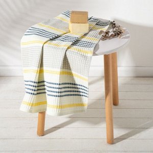Полотенце вафельное банное «Этель» Waffle, 70x140 см, 100% хлопок, 280 г/м², жёлто-синее