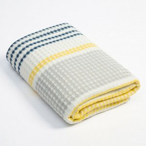 Полотенце вафельное банное «Этель» Waffle, 70x140 см, 100% хлопок, 280 г/м², жёлто-синее