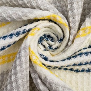 Полотенце вафельное банное «Этель» Waffle, 70x140 см, 100% хлопок, 280 г/м², жёлто-синее