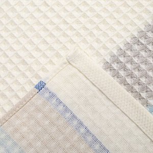 Полотенце вафельное банное «Этель» Waffle, 70x140 см, 100% хлопок, 280 г/м², жёлто-синее