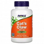 Антиоксидант NOW Cat&#039;s Claw 500мг - 100 капc