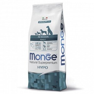 Сухой корм Monge Dog Speciality Hypoallergenic для собак, лосось/тунец, 12 кг