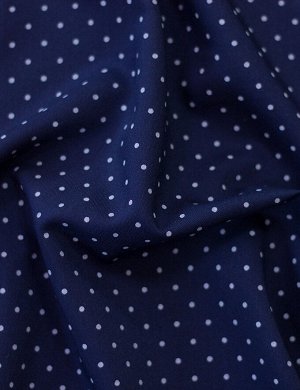Ткань Костюмная поливискоза "Рио", горох/синий диз.2 col.1