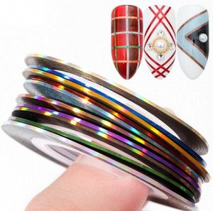 Тонкая лента для дизайна ногтей на самоклеющейся основе 2 мм.
