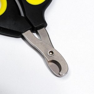 Ножницы-когтерезы &quot;Пижон&quot; Premium с эргономичной ручкой, чёрно-жёлтые