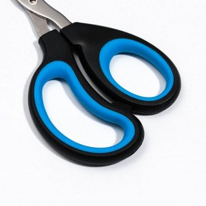 Ножницы-когтерезы Пижон Premium с эргономичной ручкой, чёрно-голубые
