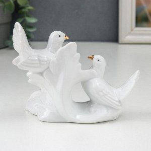 Сувенир керамика "Белые голуби на пушистой ветке" стразы 10х5,3х13 см