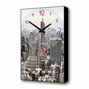 Часы настенные, серия: Город, "Мегаполис", 1 АА, плавный ход, 57х35х4 см