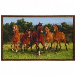 Картина "Табун лошадей" 65*105 см