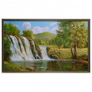 Картина "Водопад в лесу" 60х100(65х105) см