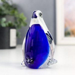 Сувенир стекло "Пингвин синий" под муранское стекло 10х7х7.5 см