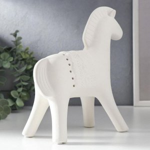 Сувенир керамика "Белый конь" матовый 20х21 см