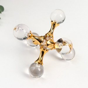 Пресс-папье стекло "Молекула" с золотом 14х14х14 см