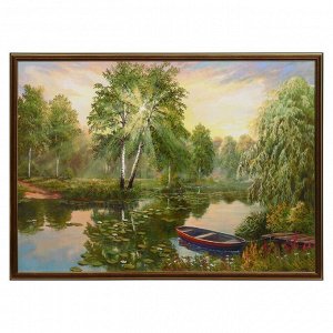 Картина "Лодка на озере" 50х70(53х73) см