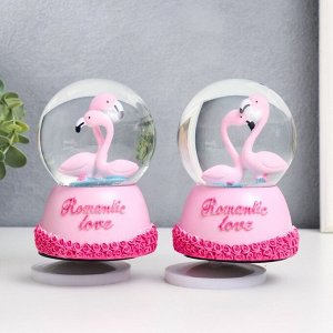 Стеклянный шар музыка "Фламинго - нежность" МИКС 12х8х8 см