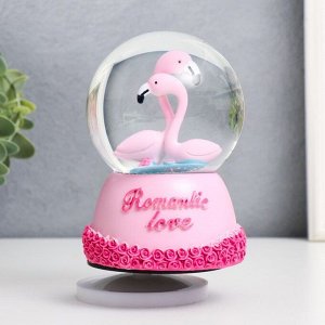 Стеклянный шар музыка "Фламинго - нежность" МИКС 12х8х8 см