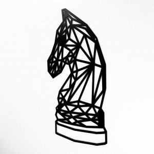 Панно металлическое "Шахматный конь" 30х20 см