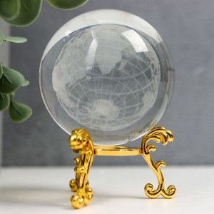 Сувенир стекло "Глобус" d=6 см ажурная подставка 8.5х6х6см