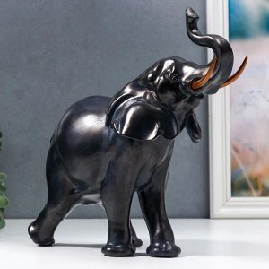Сувенир полистоун "Африканский слон" синяя патина 33,5х12,5х27,5 см