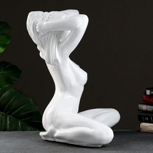 Фигура "Девушка сидя Пробуждение" белый, 33х39х51см