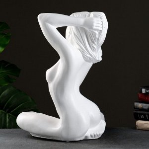 Фигура "Девушка сидя Пробуждение" белый, 33х39х51см