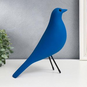 Сувенир полистоун "Птица" ярко-синяя 28х23,5 см