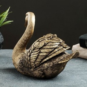 Фигурa "Лебедь мaленький" 17x20x12 см, брoнзa с пoзoлoтoй