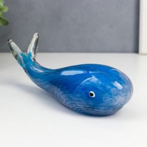 Сувенир стекло "Голубой кит" под муранское стекло 9х7х20 см
