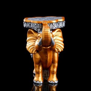 Статуэтка-подставка напольная "Слон", золотистая, серебристая, 34 см