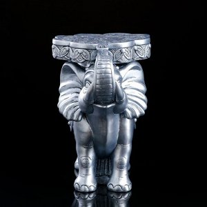 Статуэтка-подставка "Слон", серебристая, 34 см