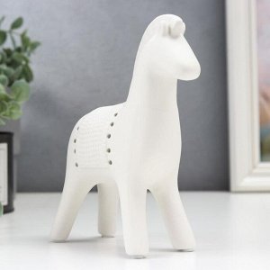 Сувенир керамика "Белый конь" матовый 15х17 см