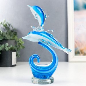 Сувенир стекло &quot;Дельфины на волнах&quot; под муранское стекло МИКС 21х6,5х15 см