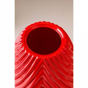Ваза керамическая "Юка", настольная, красная, 25 см