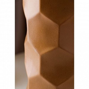 Ваза керамическая "Гекса", настольная, коричневая, 39 см