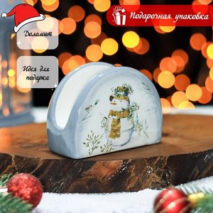 Салфетница Доляна «Рождественский снеговик», 9,5?4,5?7 см
