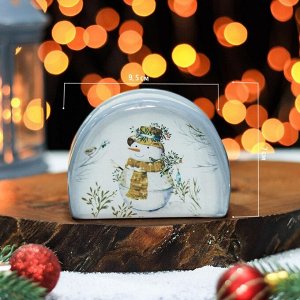 Салфетница Доляна «Рождественский снеговик», 9,5x4,5x7 см