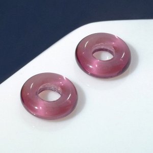 Бусина стеклянная "Preciosa" кольцо (набор 2шт), 9,5*3мм, цвет аметистовый