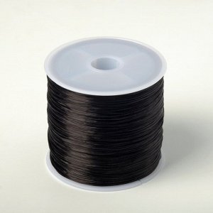 Нить силиконовая (резинка), плоская 1мм, L=50м, цвет чёрный
