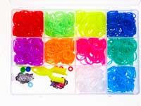 Набор цветных резиночек для плетения браслетов, 800 шт, пластик контейнер