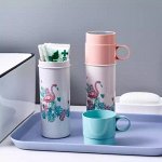 Футляр для зубных щеток с зеркалом/Чехол для зубных щеток/Дорожный чехол для зубной щетки с кружкой