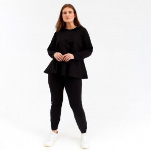 Комплект женский (толстовка, брюки) MINAKU: Home comfort цвет чёрный, р-р 48