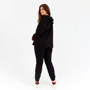 Комплект женский (толстовка, брюки) MINAKU: Home comfort цвет чёрный, р-р 54