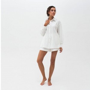 Пижама женская (сорочка, шорты) MINAKU: Home collection цвет белый, р-р 42